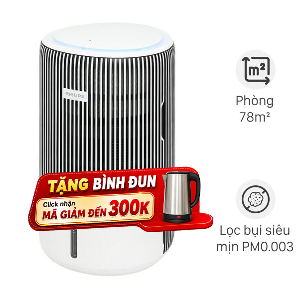Máy lọc không khí tạo ẩm Philips AC3420/10 43W Mẫu