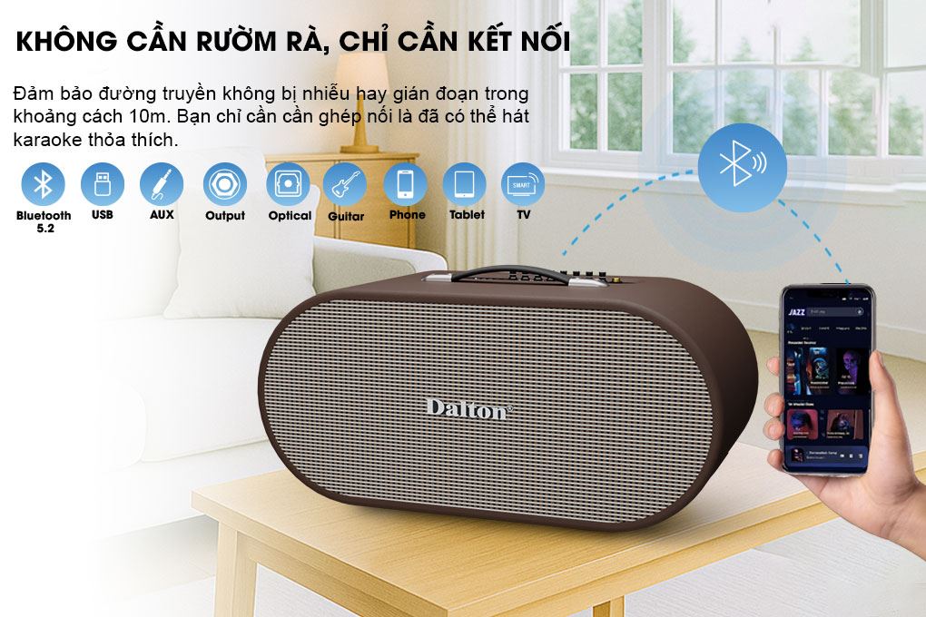 Loa karaoke xách tay Dalton K220C 750W - Kết nối