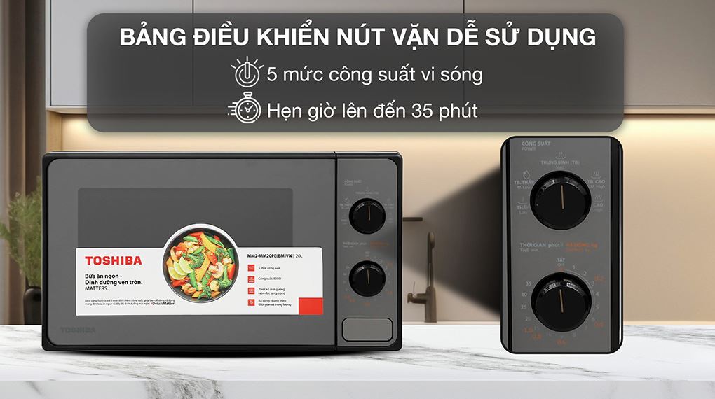 Lò vi sóng Toshiba MM2-MM20PE(BM)VN 20 lít - Bảng điều khiển