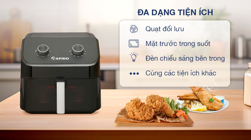Nồi chiên không dầu Rapido RAF-9.0M 9 lít - Tiện ích