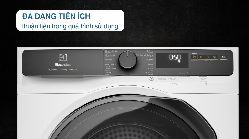 Máy sấy bơm nhiệt Electrolux UltimateCare 8 kg EDH803J5WC - Các tiện ích của máy