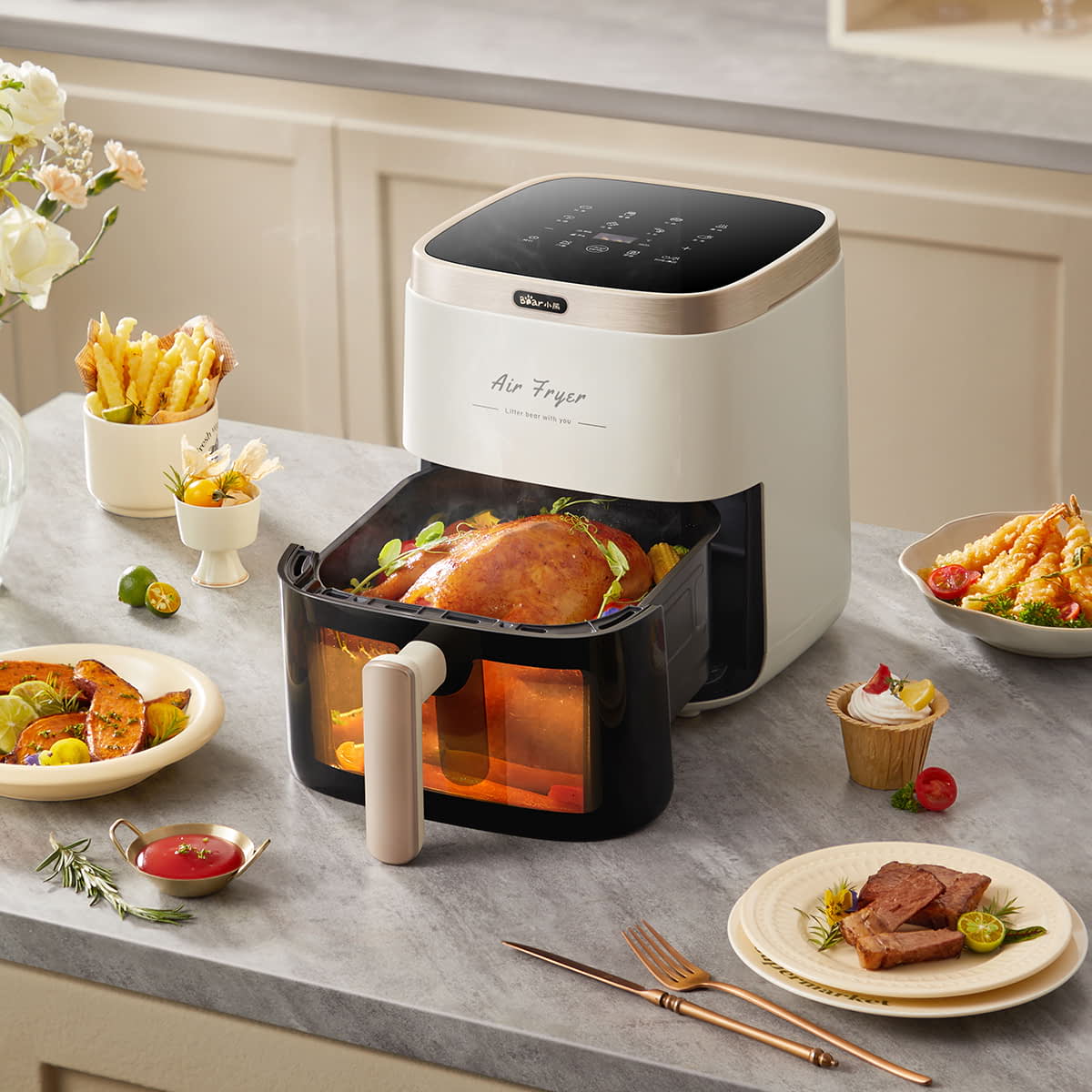 Nồi chiên không dầu 5L 1500W Bear AF-4H15L (QZG-P15R8)