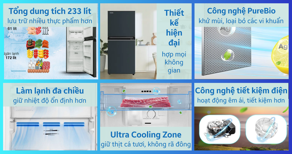 Tủ lạnh Toshiba 233 lít 2023 (GR-RT303WE-PMV(52)) — ảnh 2