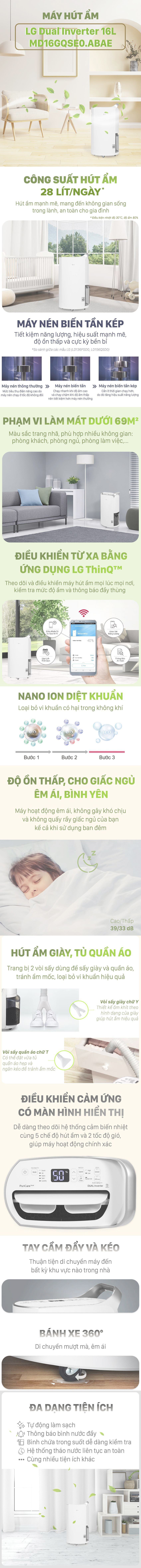 Thông tin - Máy hút ẩm LG Dual Inverter MD16GQSE0.ABAE