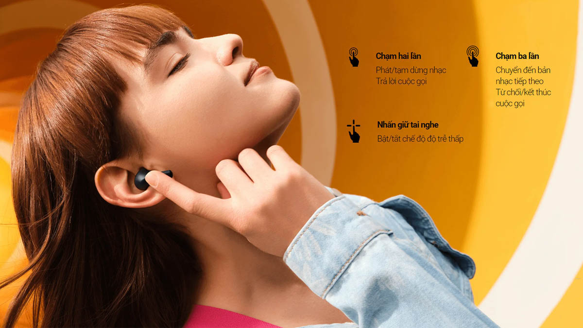 Redmi Buds 4 Active cho phép điều khiển thao tác bằng cảm ứng dễ dàng 