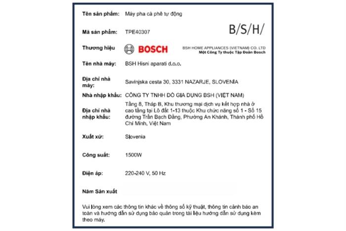 Máy pha cà phê Bosch TPE40307 — ảnh 6