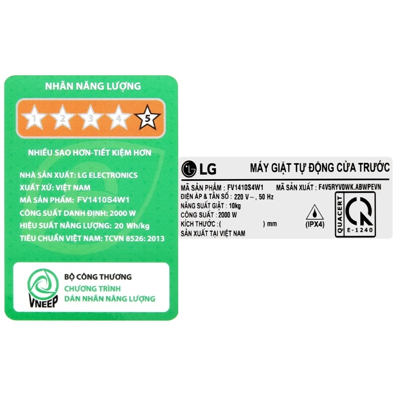 Máy giặt cửa trước LG AI DD Inverter 10 kg FV1410S4W1 — ảnh 7