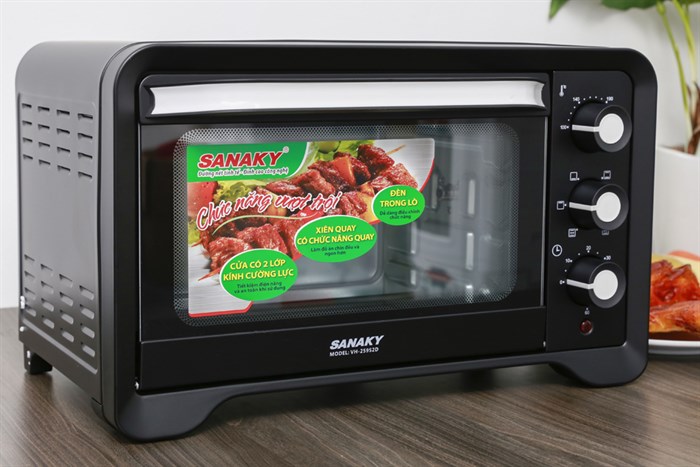 Lò nướng thùng Sanaky 1380W VH259S2D 25 lít — ảnh 3