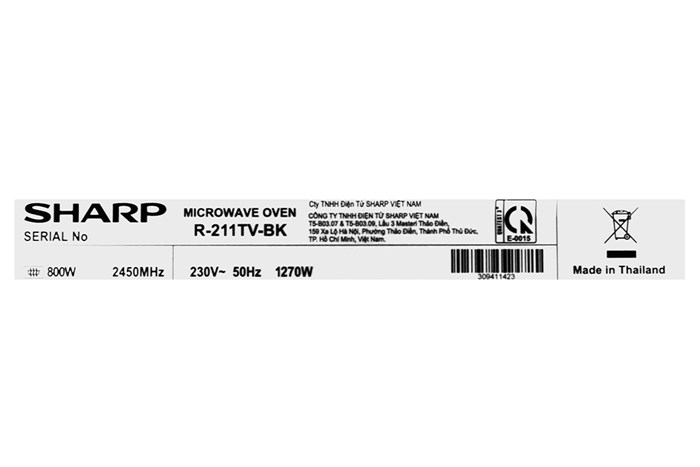 Lò vi sóng Sharp R-211TV-BK — ảnh 10