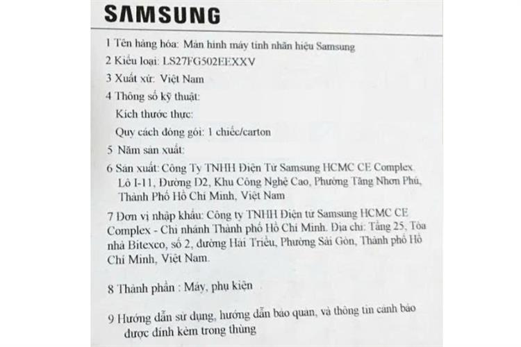 Samsung Gaming Odyssey G5 G50F 27 inch QHD LS27FG502EEXXV — ảnh 8