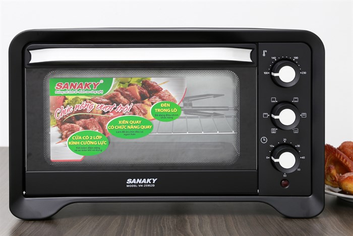 Lò nướng thùng Sanaky 1380W VH259S2D 25 lít — ảnh 2