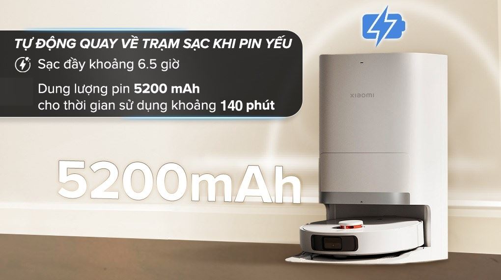 Tự quay về trạm sạc - Robot hút bụi lau nhà Xiaomi X20+