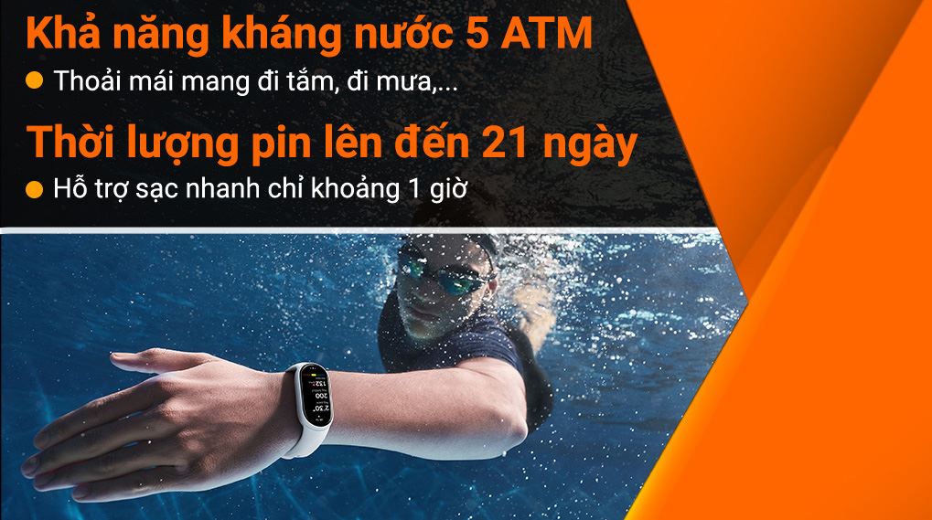 Vòng đeo tay thông minh Xiaomi Mi Band 10 viền gốm - Pin và Chống nước