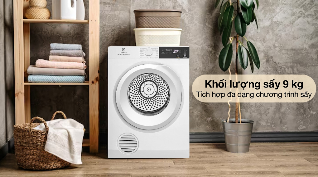 Khối lượng sấy - Máy sấy thông hơi Electrolux UltimateCare 9 kg EDV904H3WC
