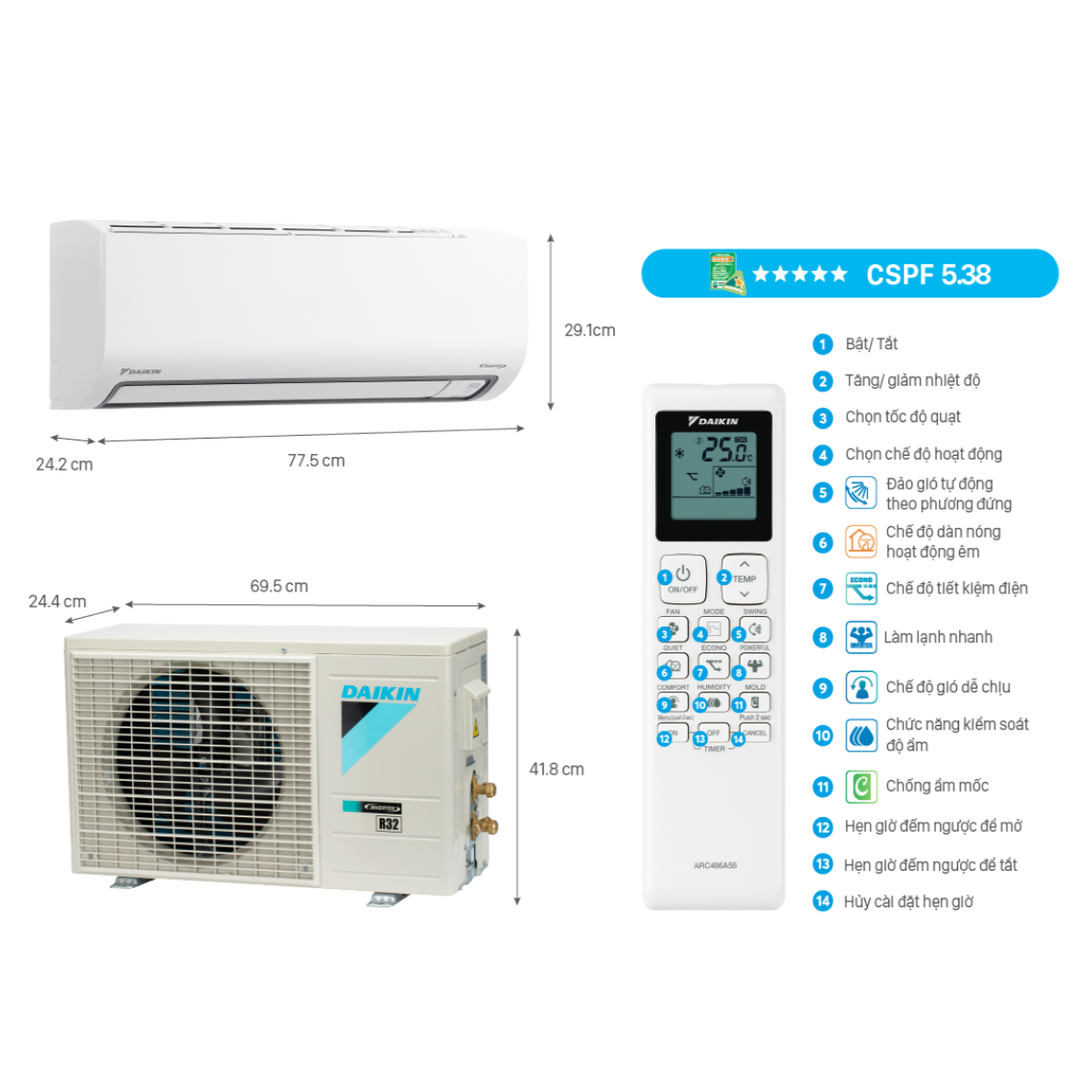 Máy lạnh Daikin 1.0HP 2025 (FTKB25ZVMV/RKB25ZVMV) — ảnh 7