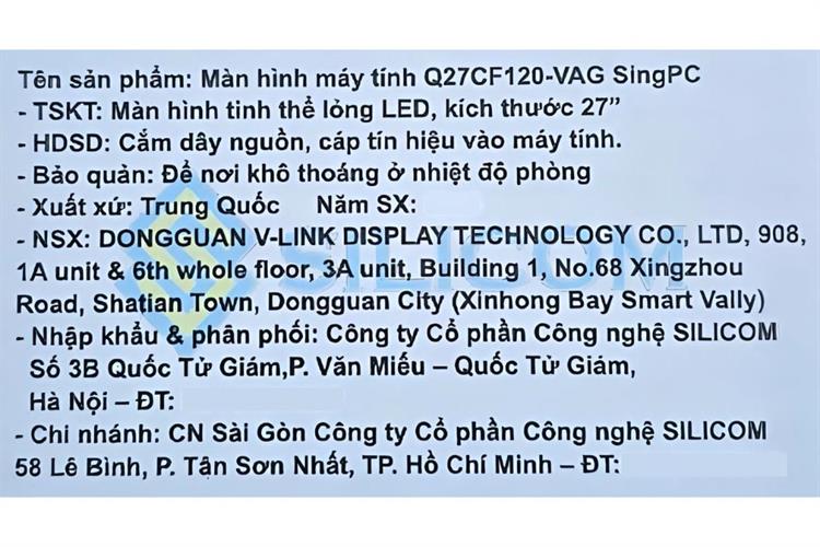 SingPC Gaming 27 inch Full HD Q27CF120-VAG — ảnh 9