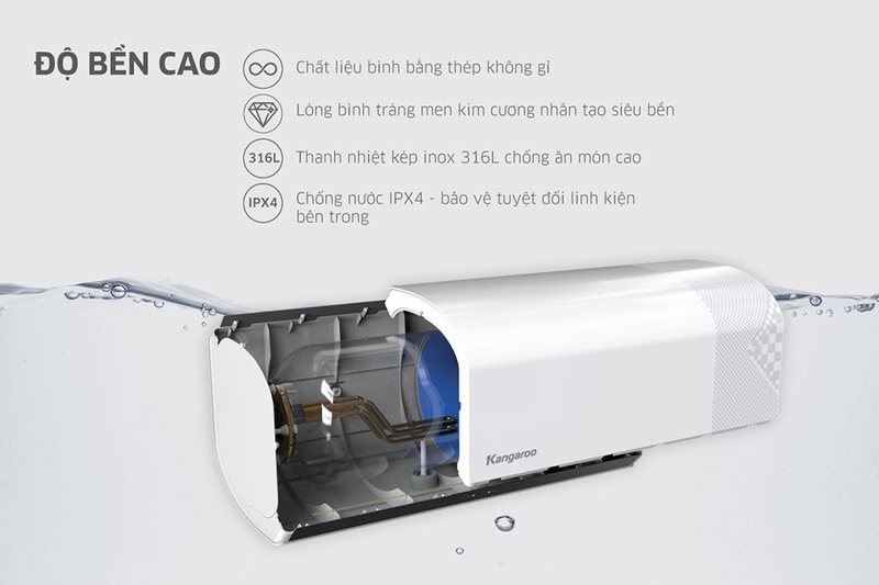 Máy nước nóng gián tiếp Kangaroo 22 lit KG79A2 2500W (hình 3)