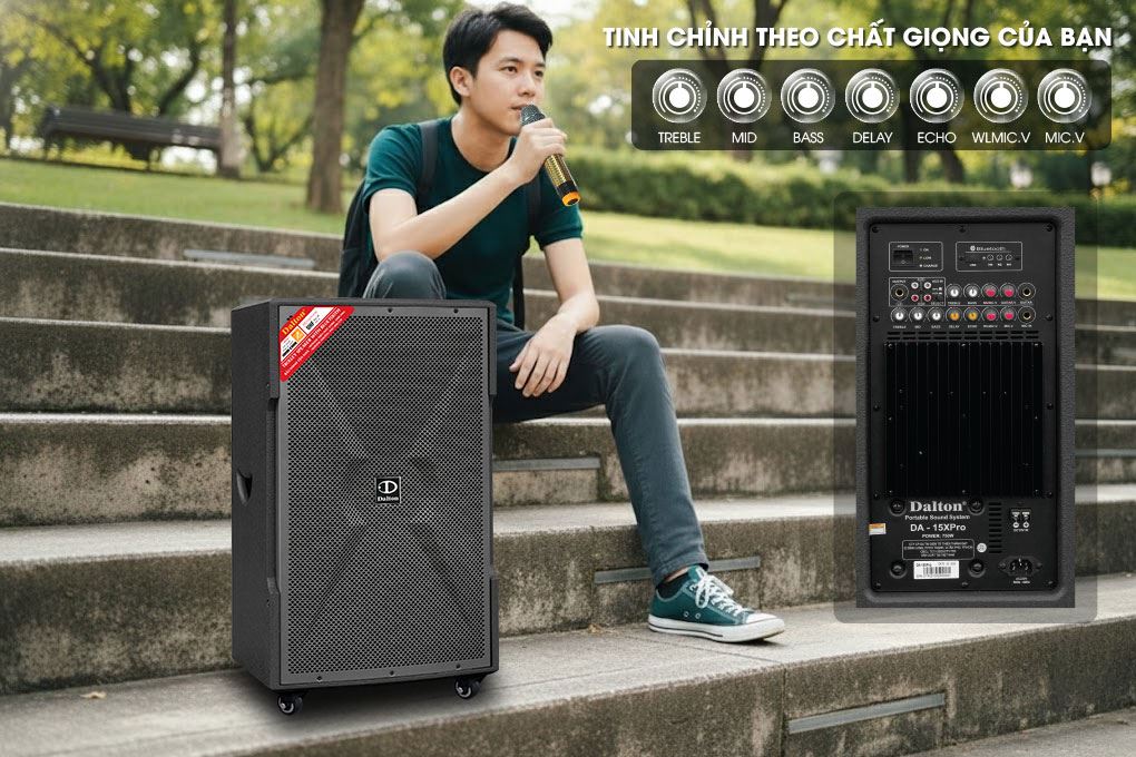 Loa kéo karaoke Dalton DA-15XPro - Điều khiển