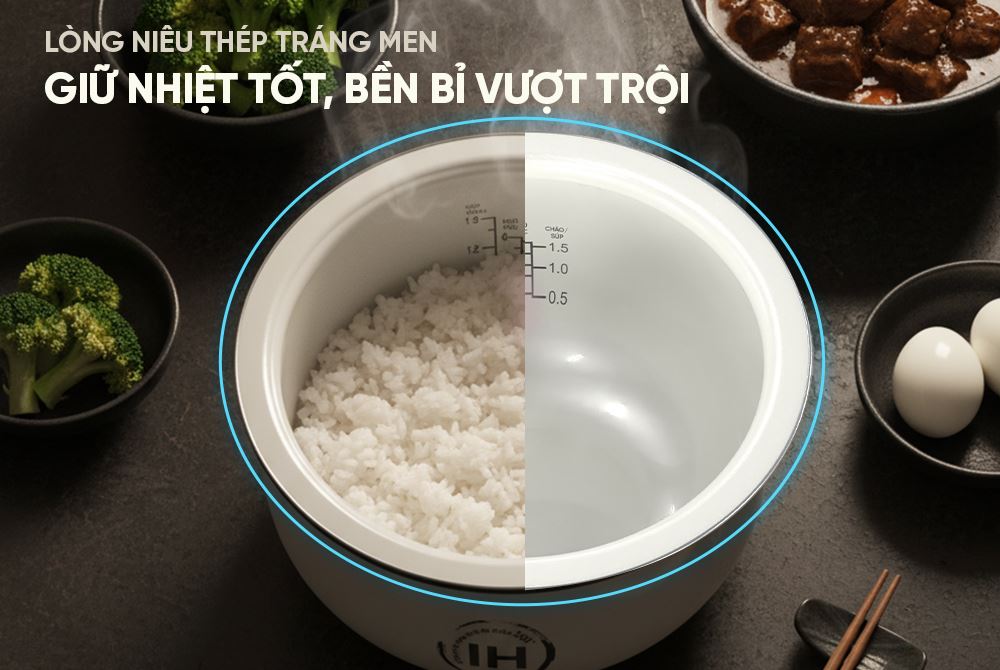 Nồi cơm điện cao tần Sunhouse Mama 1.8 lít SHD8957 - Thiết kế