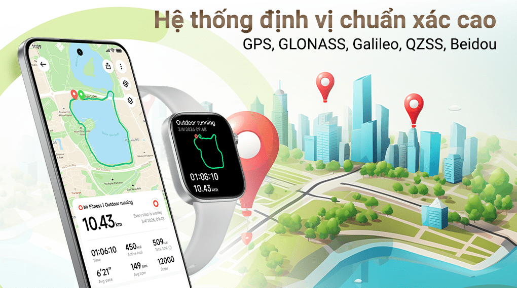 Xiaomi Redmi Watch 6 hỗ trợ định vị độc lập, theo dõi lộ trình chính xác ngoài trời