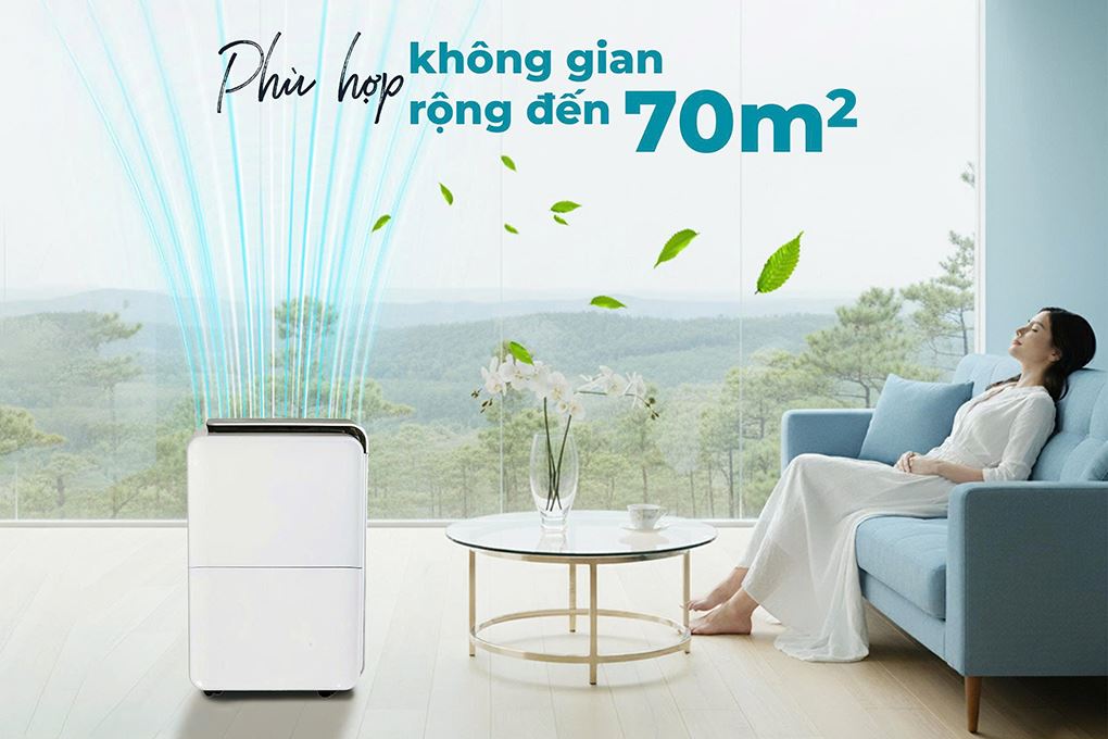 Máy hút ẩm kết hợp lọc không khí Nagakawa NAD8668 - Diện tích sử dụng