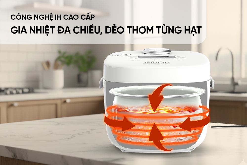 Nồi cơm điện cao tần Sunhouse Mama 1.8 lít SHD8957 - Công nghệ nấu, công suất