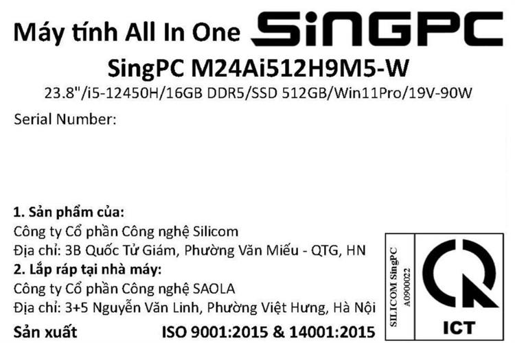 SingPC AIO M24Ai512H9M5-W i5 12450H 23.8 inch — ảnh 7