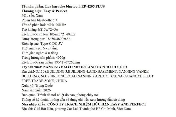 Loa karaoke xách tay Easy Perfect EP-4205 Plus Mẫu — ảnh 8