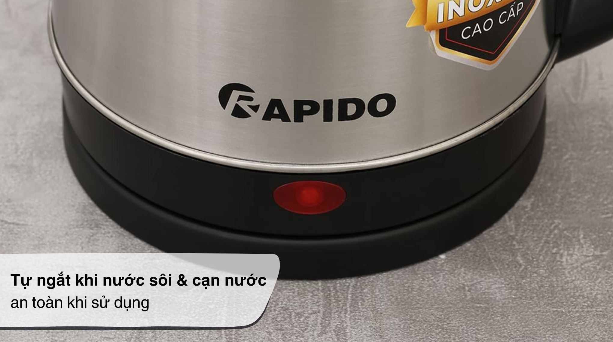 Bình đun siêu tốc Rapido 1.8 lít RK-1815-3 - Tiện ích