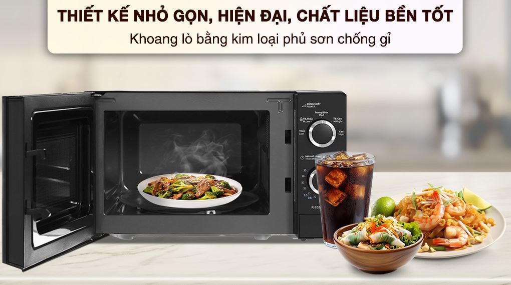 Lò vi sóng Sharp R-2029E-BK 20 lít - Chất liệu