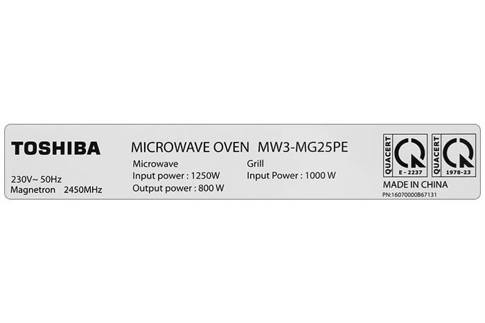 Lò vi sóng có nướng Toshiba MW3-MG25PE(BK) — ảnh 10