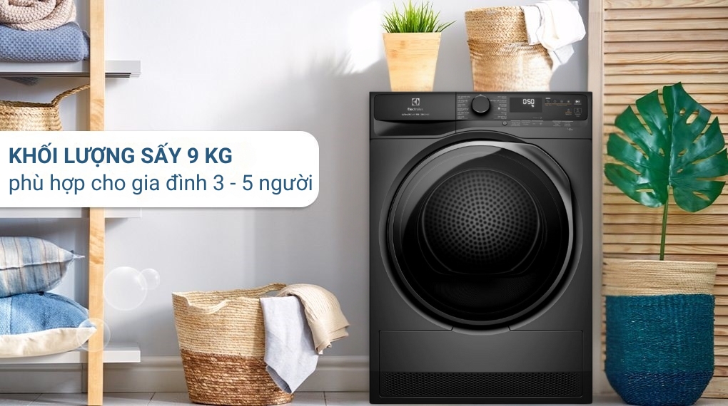 Máy sấy bơm nhiệt Electrolux UltimateCare 9 kg EDH903R7SC - Khối lượng sấy - Chương trình hoạt động