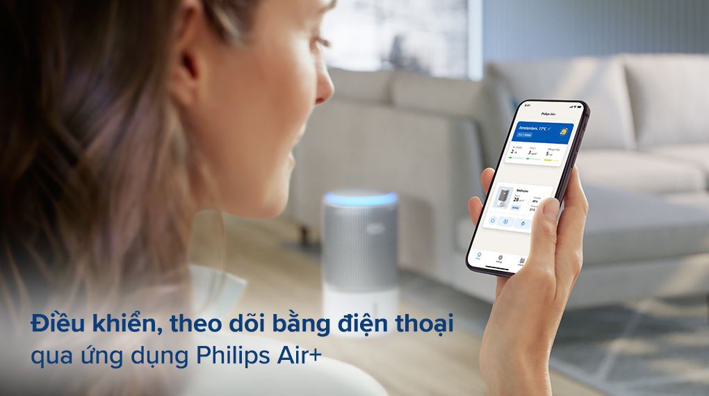 Máy lọc không khí Philips AC3420/10 43W - Theo dõi qua điện thoại