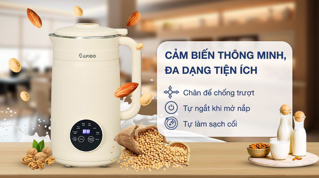 Tiện ích - Máy làm sữa hạt đa năng Rapido RHB-800DM