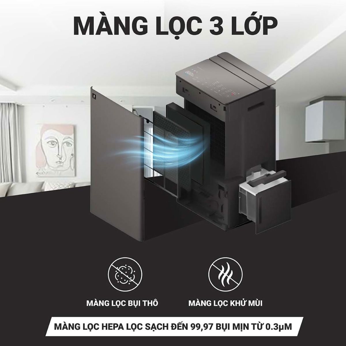 Máy hút ẩm và lọc không khí Sharp DW-T30FV-H 30L — ảnh 3