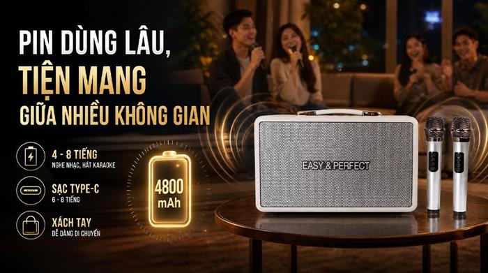 Loa karaoke xách tay Easy Perfect EP-4205 Plus Mẫu — ảnh 5