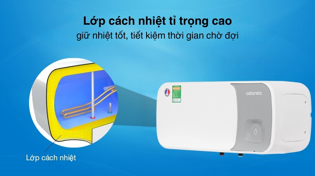 Máy nước nóng gián tiếp Atlantic 20 lít SWH 20H M-14 ESA SLIM 823044 - Lớp cách nhiệt