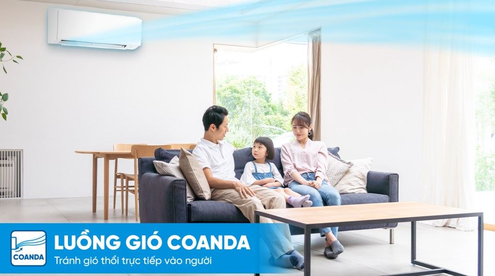 Máy lạnh Daikin Inverter 1.5 HP ATKB35YVMV - Luồng gió Coanda