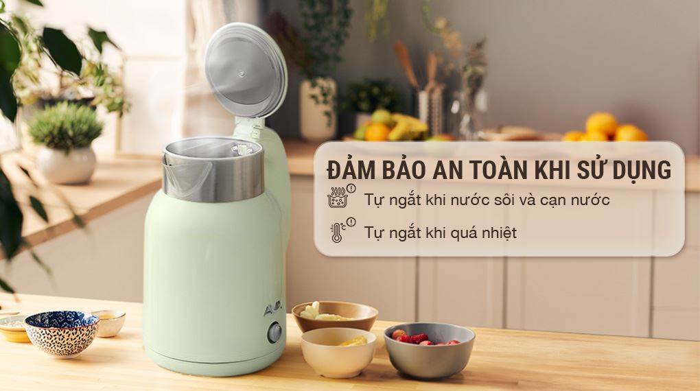 Bình đun siêu tốc AVA 1.8 lít KD34 - Chế độ an toàn