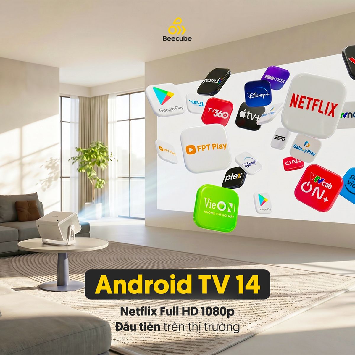 Máy chiếu mini Beecube X2 Max Gen 6 Netflix Full HD — ảnh 6