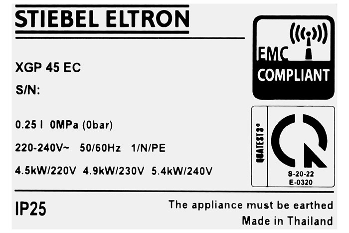 Máy nước nóng trực tiếp Stiebel Eltron XGP 45 EC — ảnh 10