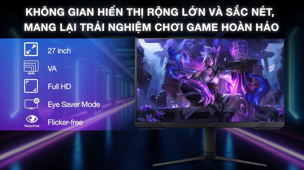 Màn hình gaming Samsung Odyssey G3 LS27DG302EEXXV 27 inch Full HD - Màn hình sắc nét