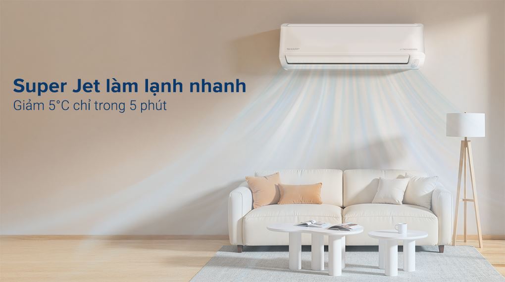 Super Jet làm lạnh nhanh - Máy lạnh Sharp Inverter 1 HP AH-X10DEW