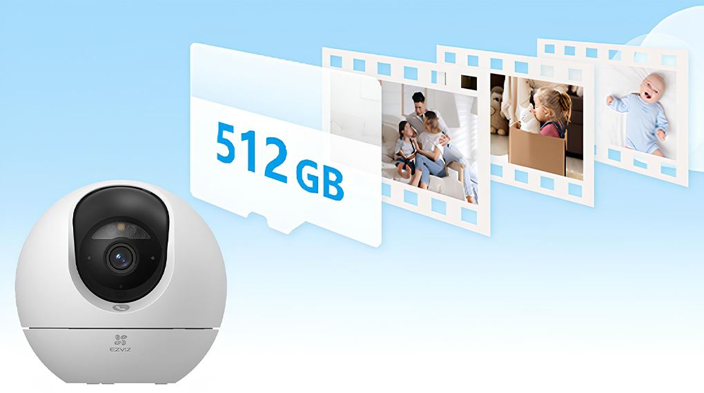 Camera IP 360 Độ 8MP Ezviz C6C - Lưu trữ bằng thẻ nhớ