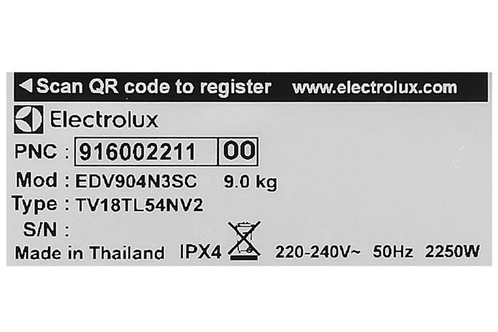 Máy sấy thông hơi Electrolux 9 Kg EDV904N3SC — ảnh 10