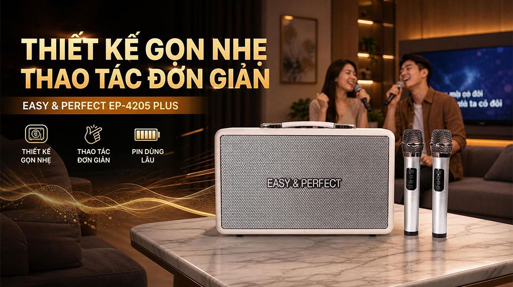 Loa karaoke xách tay Easy & Perfect EP-4205 Plus 35W - Thiết kế