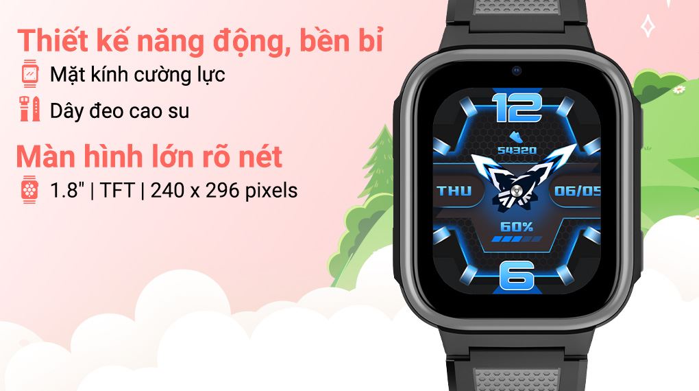 Kidcare Sight S25 mang diện mạo năng động, bắt mắt, sở hữu kính cường lực bền bỉ