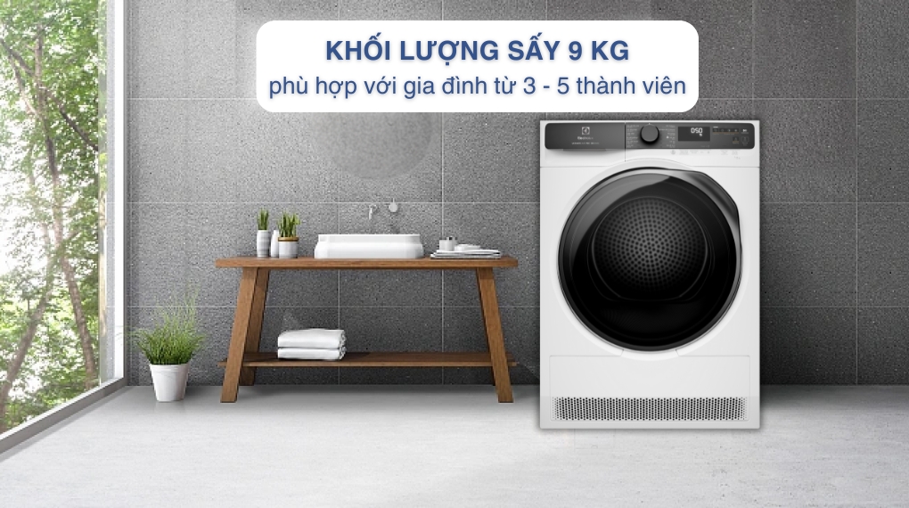 Máy sấy bơm nhiệt Electrolux UltimateCare 9 kg EDH903R7WC - Khối lượng sấy - Chương trình hoạt động
