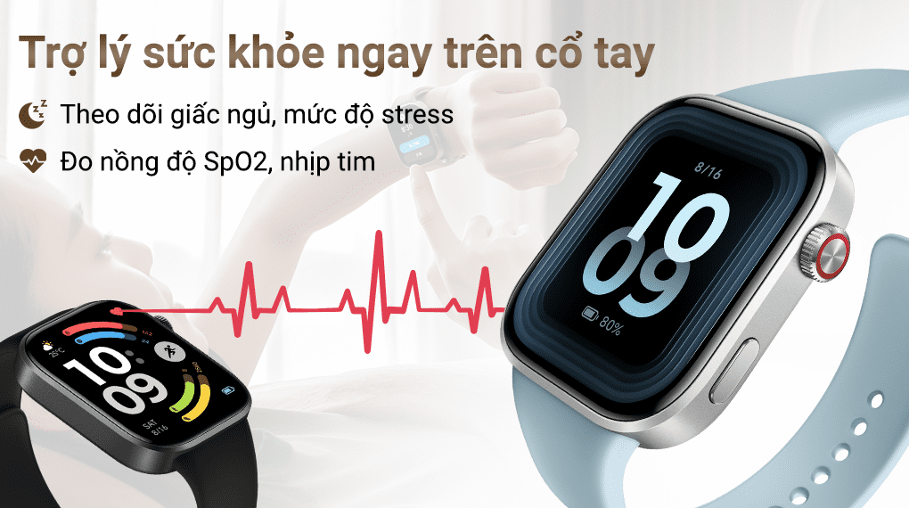 Xiaomi Redmi Watch 6 theo dõi nhịp tim, SpO2 và giấc ngủ chính xác 24/7