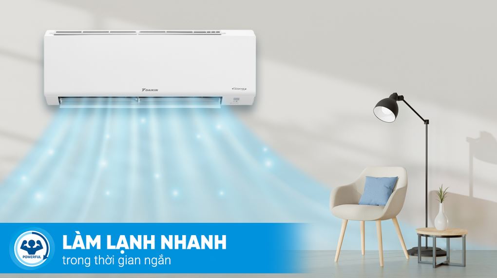 Làm lạnh nhanh - Máy lạnh Daikin Inverter 1.5 HP ATKB35YVMV